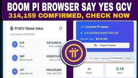 PI NETWORK GCV = 314,159 In GCV PI APP | Pi Coin Price