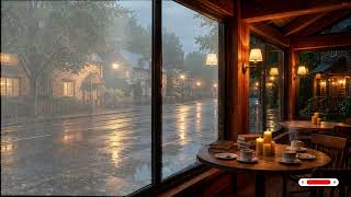 Rainy Night at a Cozy Café ☕ Soft Rain Sounds for Sleep, Study & Relax screenshot 3