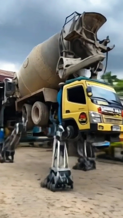 Truk Mixer Molen Naik Truk Canter Towing⁉️😂#truck #automobile #funny #amazing