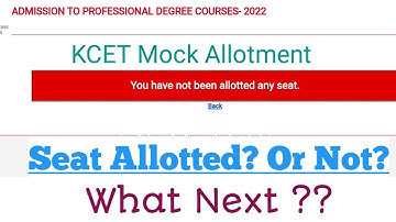 What Next? Mock Option Entry Seat Alloted or Not ? Mock Allotment Cut-off? Options Edit Link?