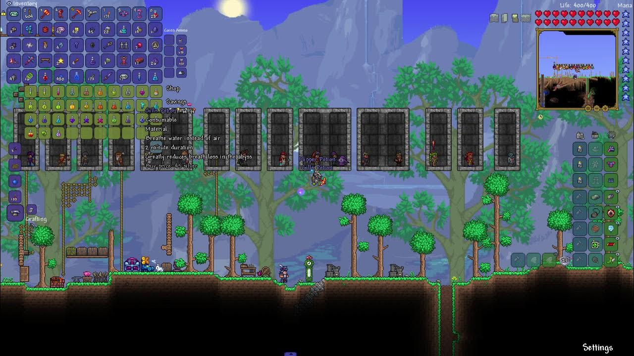 Exploring the Abyss a bit and crafting Lightning Boots! terraria