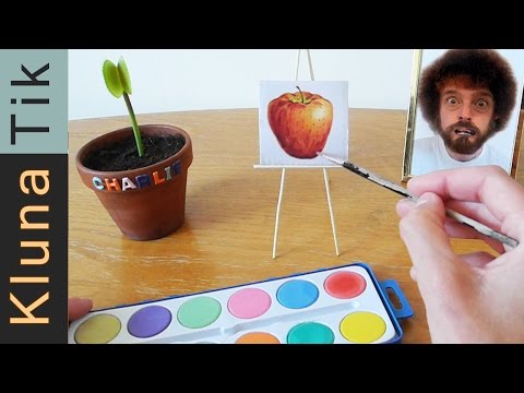 Eating paint and brushes!! Kluna Tik Dinner #29 | ASMR eating sounds no talk Bob Ross