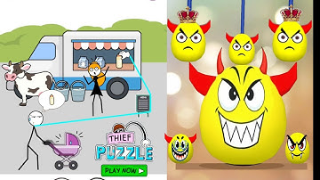 Thief Puzzle Vs Draw to Smash l 🤬🎃👮 Max All Levels Android iOS Gameplay walkthrough