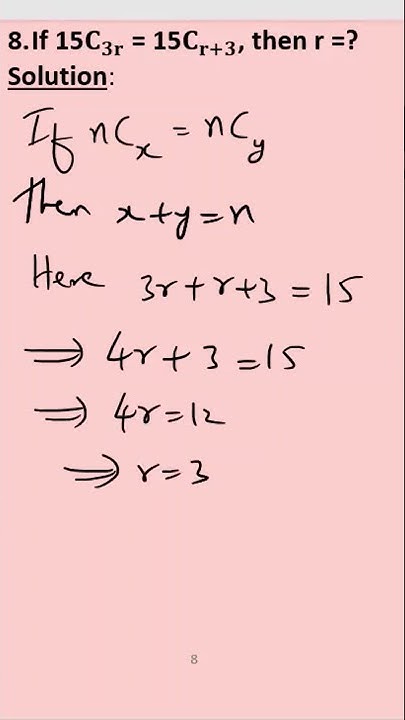 8 - How to find ‘r’ value from a combination equation? - in English ...