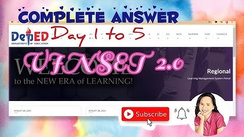 Complete Answer Key for VINSET 2.0 (DAY 1-5)