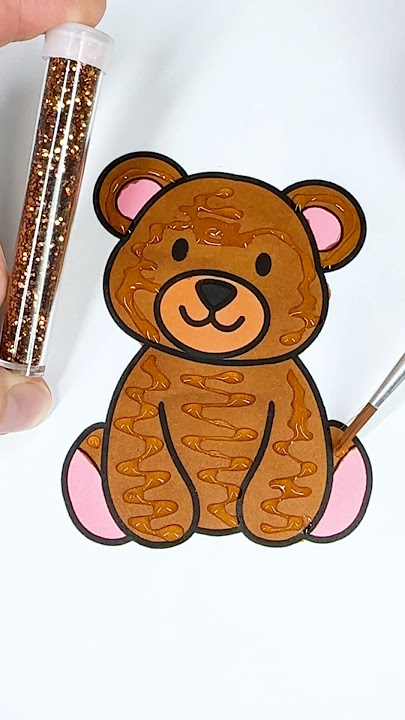Cute Teddy Bear 🧸 ❤️✨#glitter #glitterart #colorfulcreativekids #cute #bear #toy #color