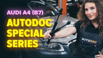 How to change gas struts / tailgate struts on AUDI A4 B7 Saloon [TUTORIAL AUTODOC]