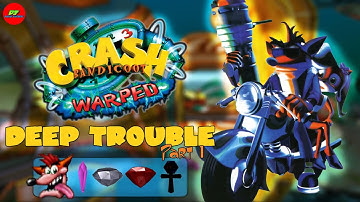 Crash Bandicoot 3 Warped: Deep Trouble (Crystal, Clear Gem and Red Gem)