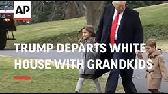 Trump Departs White House with Grandkids
