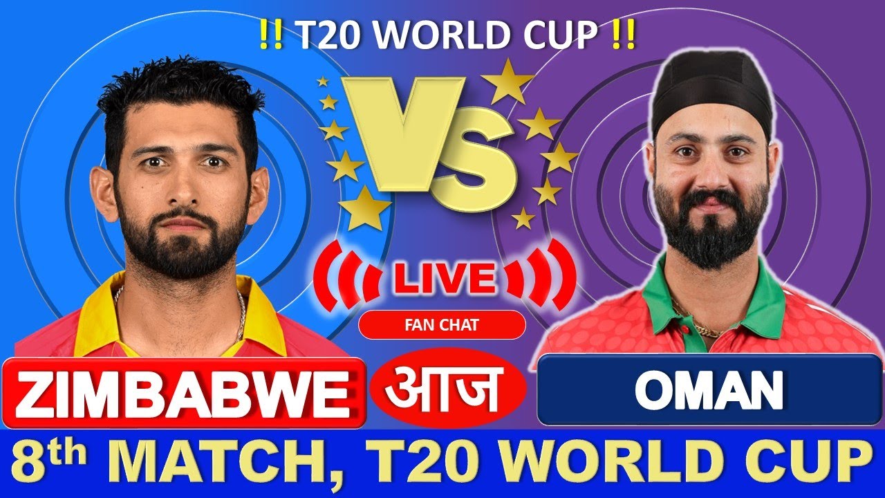 🔴 Zimbabwe VS Oman, 8th T20 | Live Cricket Match Today | OMN vs ZIM |8th Match T20 World Cup