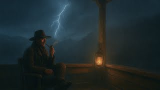 Watching ASMR Rain Ambience at wooden hut RDR2 | Relaxing Thunderstorm for Sleep Sound