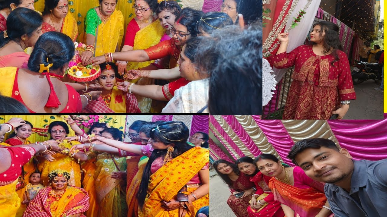 দিদির গায়ে হলুদ 💛 খুব মজা হলো হঠাৎ করে আমার শরীর টা খারাপ 🥹 দুফুরে জমিয়ে খাওয়া  হলো #vlog 