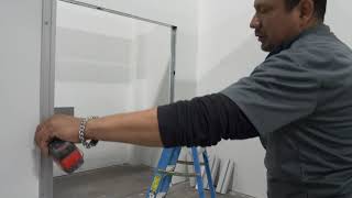 Wilson Partitions Snap On Trim Expandable Door Frame with sidelite