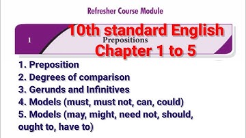 10 th standard English || Refresher course module || Chapter 1 to 5