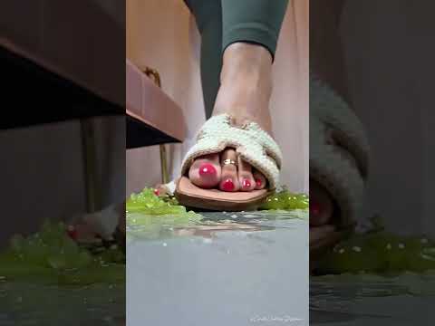 Goddess v. Grapes in Steve Madden Sandals and Barefoot ASMR CRUSHING
