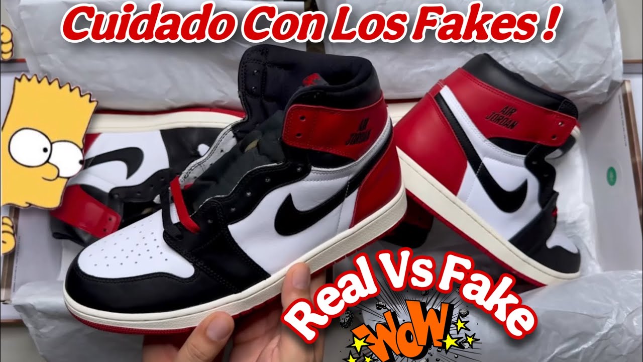 Real vs Falso ! Jordan 1 Black Toe Reimagined ( Legit Check )
