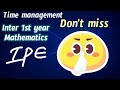 Inter 1st year mathematics time management tips 