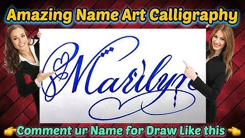 Marilyn Name Signature Calligraphy Status | How to Draw, Cursive Calligraphy with Cut Marker