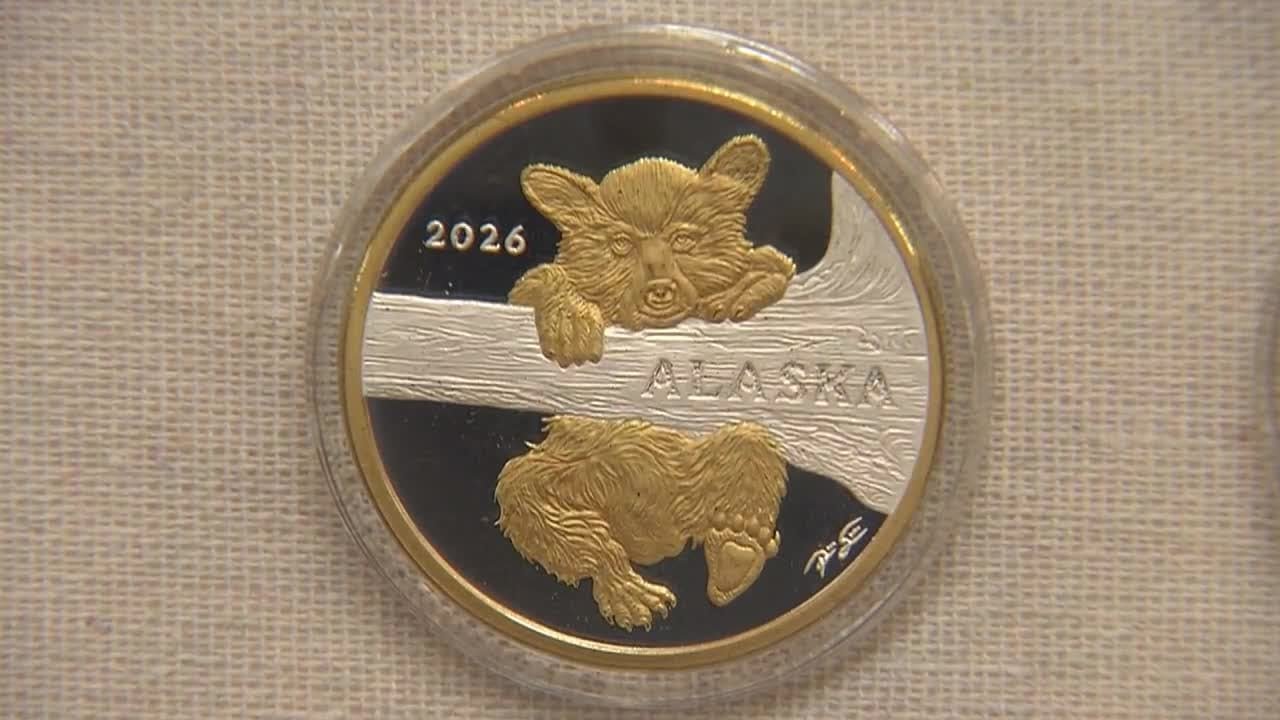 Alaska’s official State Medallion went on sale Friday at the Alaska Mint and features a baby bear