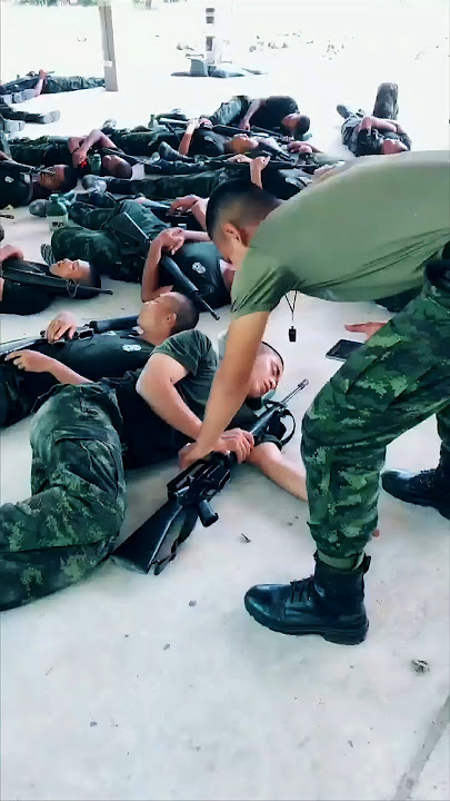 Sleeping Soldier Loses His Rifle!