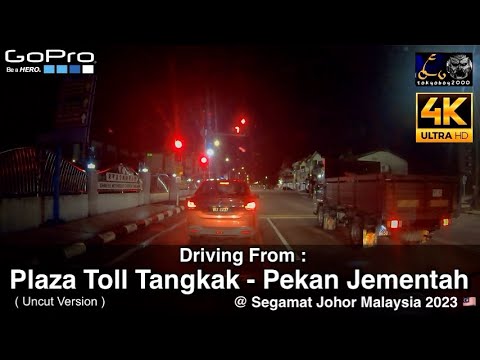 Segamat Riverside Night. View Night Driving From Plaza Hightway Toll Tangkak to Pekan Jementah 2023 ...