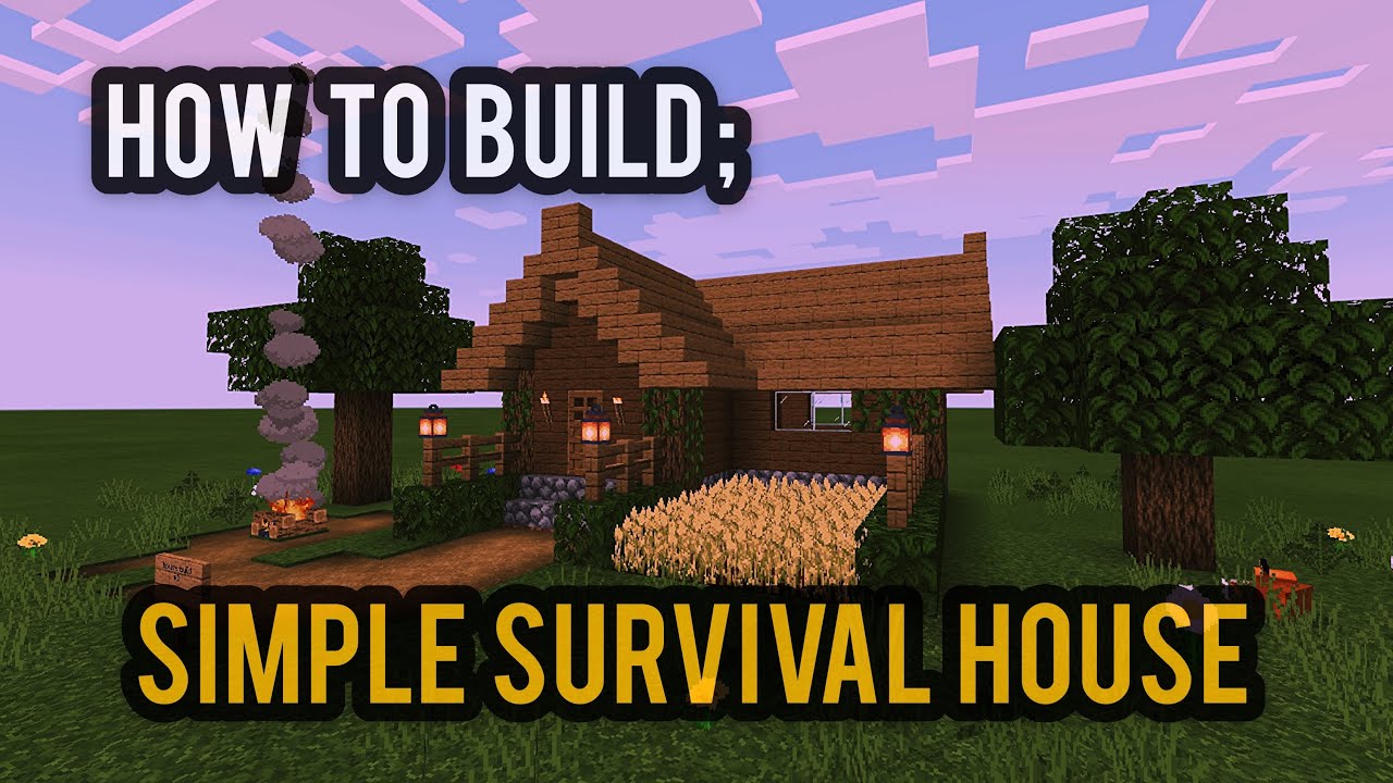 How to build a Simple Survival House - Minecraft Tutorial - YouTube