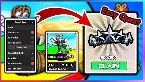 [UGC LIMITED] Roblox Barrel Race Script - Wins Farm | Auto Hatch