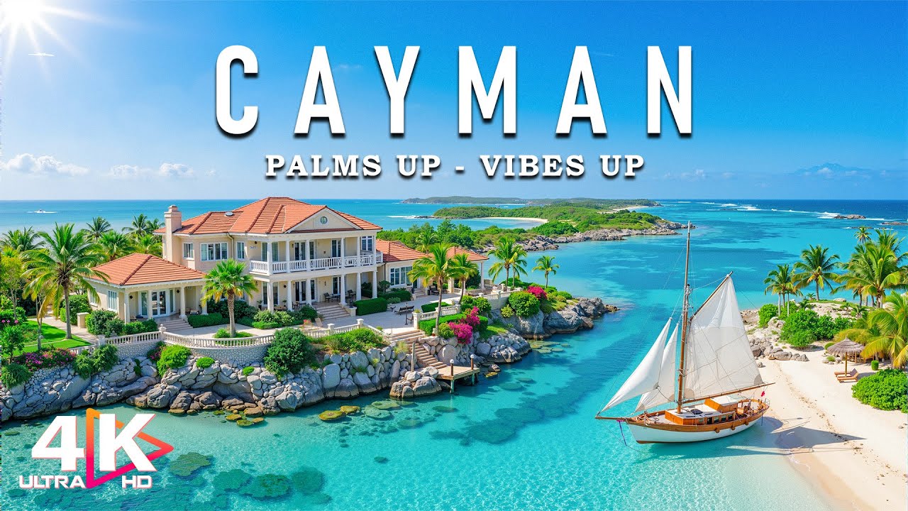 [4K] Cayman 2025 🇰🇾 Turquoise Beaches & Caribbean Views Aerial Journey With Deep House Chill