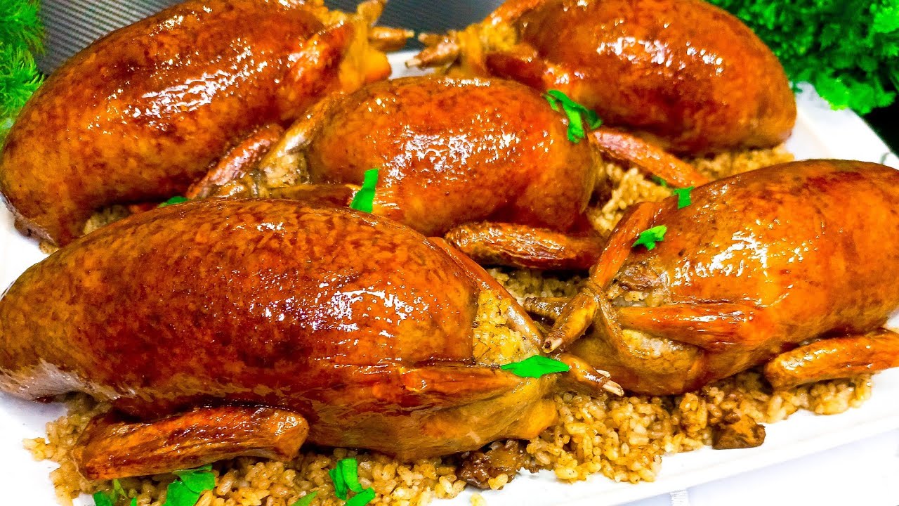 مكون سحرى هتضيفيه❗ولون الحمام الكل هيسأل عليه❗الحمام المحشي بخلطة رز رهيبة مستحيل يفرقع منك #حمام