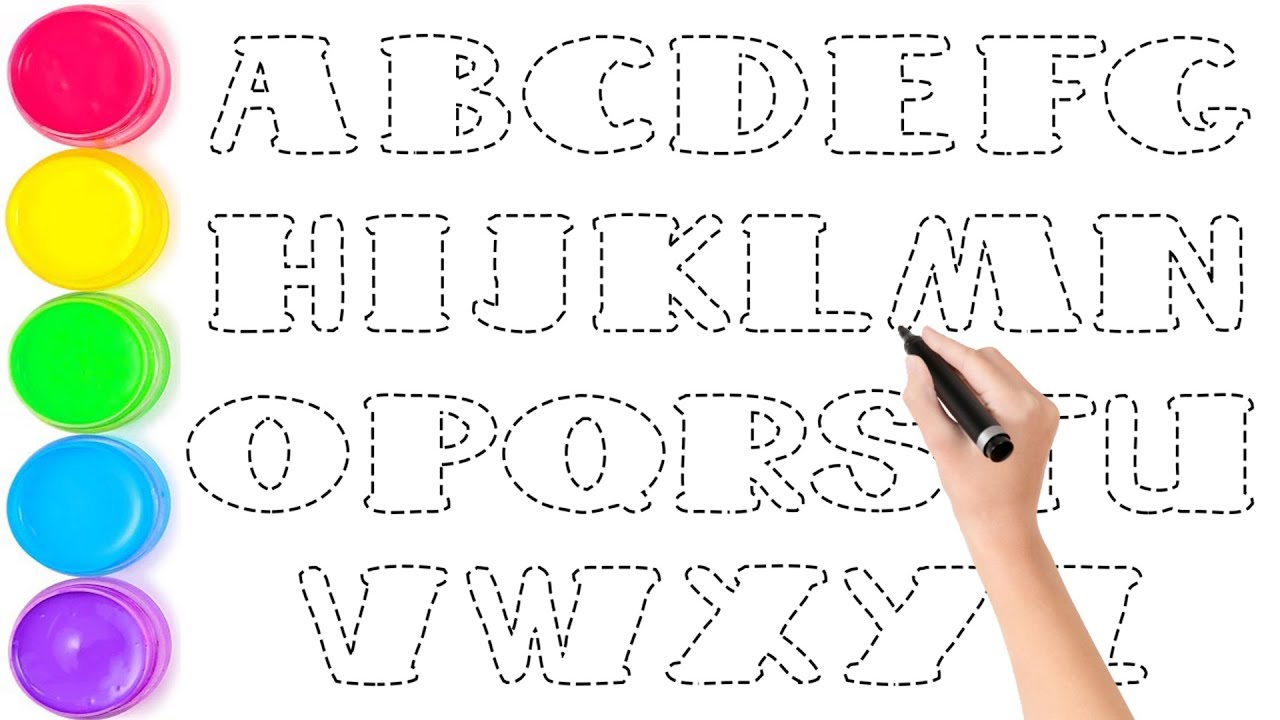 Coloring Page // Let's Learn How to Draw & Paint A - Z Alphabet Letters // ABCD // Phonics song