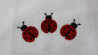visesunny Cute Ladybug Kitchen Dish Towel with Hanging Loop