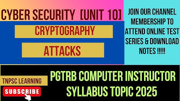 Cyber Security (unit 10) Part 2 [PGTRB Computer Instructor syllabus topics 2025]