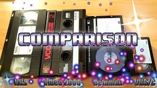 VHS VS. Betamax VS. Video 2000 [Comparison Video]