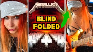 BLINDFOLDED! - Master Of Puppets Guitar Solo // METALLICA #shorts