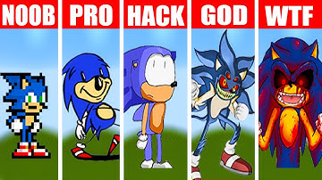 NOOB vs PRO vs HACKER vs GOD✨Sonic - Minecraft Pixel Art