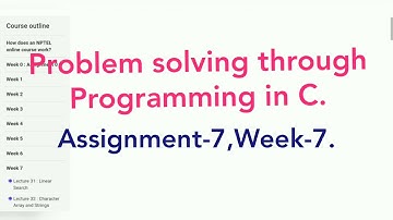 NPTEL | Problem solving through Programming in C | Assignment 7 | Week 7 | NPTEL Assignment 7 Answer