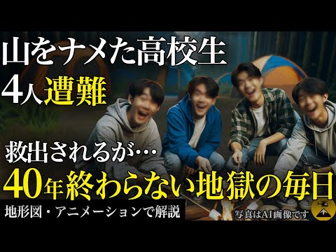 死んだほうが良かった…山を甘く見た高校生4人の末路 1975年 大峰山高校生遭難事故【地形図とアニメで解説】