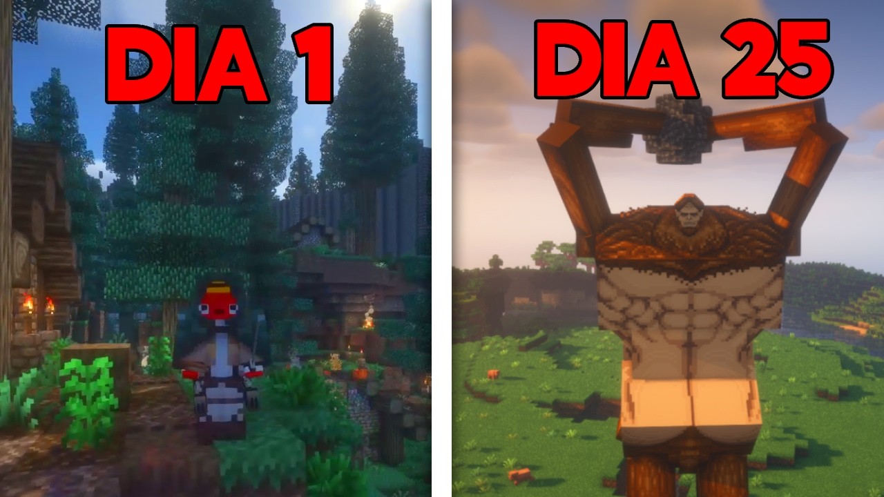 Sobreviví en el Mundo de Attack on Titan Lleno de TITANES en Minecraft