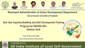 One-Day Capacity Building and Skill Development Training Program For MEMPA RPs  ( Chittoor  ULB )