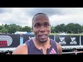 Akani Simbine Reacts to Running 100m WORLD LEAD of 9.90 at the Adidas Atlanta City Games