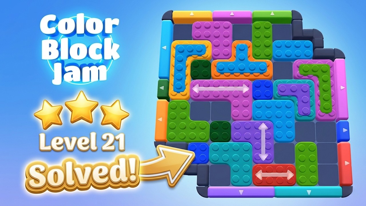 Color Block Jam - Level 21 Walkthrough & Guide 🧩 Full Solution! 🎯 - YouTube