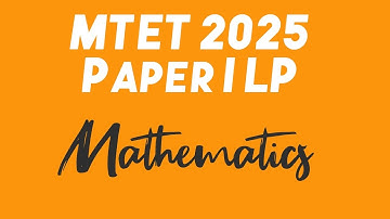 MTET 2025 Paper I LP Mathematics