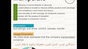 Manipulate definition and meaning | pronunciation and usage example | test