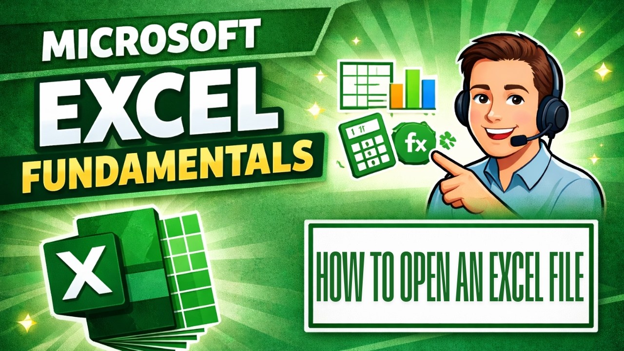 How to Open an Excel File (Beginner Tutorial) | Microsoft Excel ...