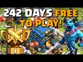 242 DAYS FREE TO PLAY IN 2025! | CWL War 1 and Trophy Pushing! | TH12 | Clash of Clans