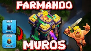 FARMANDO MUROS DA CV14 + ATAQUES NA LENDA CLASH OF CLANS AO VIVO