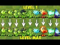 PvZ 2 Challenge - All Peashooter Level 1 Vs Level Max Power Up Vs 2 Hero Smash Gargantuar Zombie