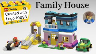 Building a Family House using LEGO® Classic 10698 - DIY instruction ideas