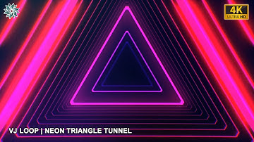 1 HOUR VJ LOOP - TRIANGLE NEON TUNNEL - Abstract Psychedelic Video - Screensaver - 4K UHD