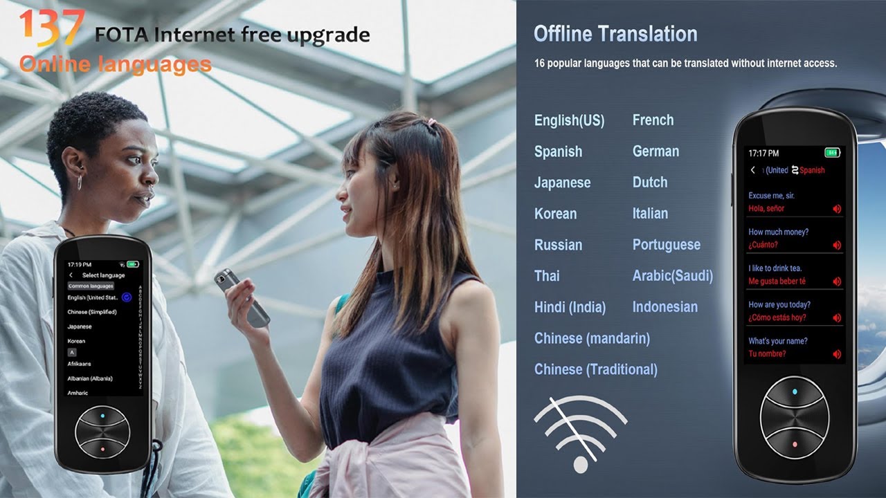 Language Translator Device No WiFi Needed Instant Two Way Language ...